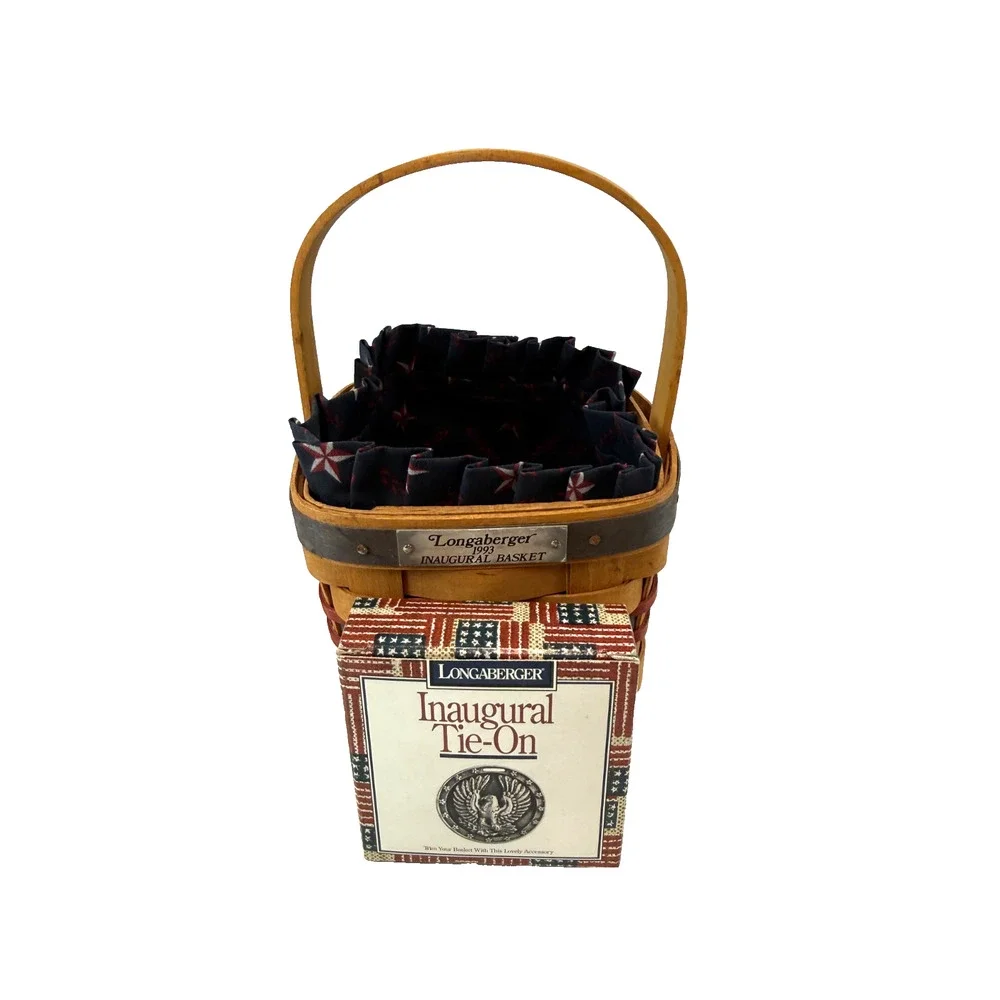 1993 Longaberger Inaugural Basket w/Star Liner & Tie-On 5